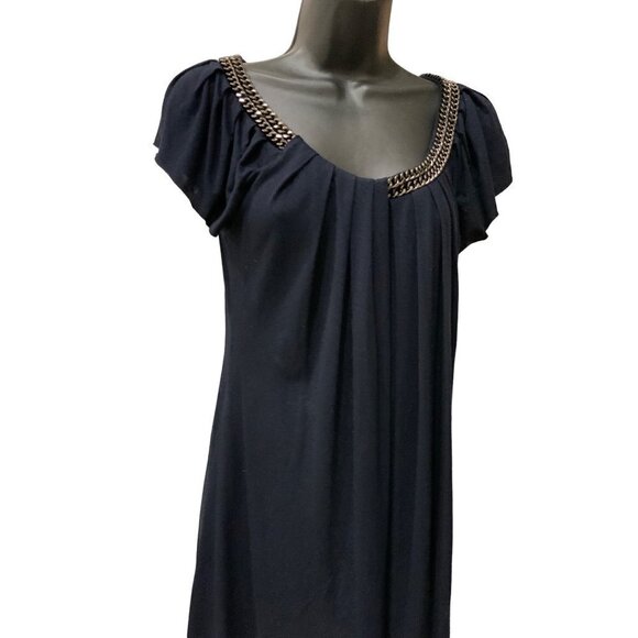 Baileys Cap sleeve top pewter chain trim - Picture 2 of 8